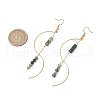 Column Natural Moss Agate Dangle Earrings EJEW-JE06335-05-3