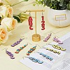 FIBLOOM 6 Sets 6 Colors Wood Dangle Earrings with Iron Pins EJEW-FI0003-27-5