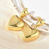 Heart 304 Stainless Steel Dangle Stud Earrings EJEW-A125-56G-3
