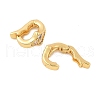 Brass Micro Pave Clear Cubic Zirconia Fold Over Clasps KK-U056-10G-2