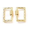 Brass Micro Pave Cubic Zirconia Screw Carabiner Lock Charms KK-M206-12G-01-3