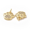 Brass Cubic Zirconia Charms ZIRC-I062-34G-3