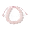 10mm Round Dyed Natural Rose Quartz Braided Bead Bracelets BJEW-C067-01C-20-2