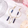 Column Natural Lapis Lazuli Dangle Earrings EJEW-JE06335-02-1