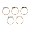 Natural Apatite & Natural Carnelian & Natural Amethyst & Natural Moss Agate Beads Finger Rings RJEW-TA00187-2