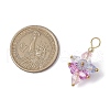 5Pcs Flower Acrylic Pendants PALLOY-JF03056-2