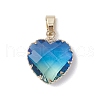 Gradient Color K9 Glass Imitation Tourmaline Pendants PALLOY-JF03453-3