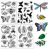 Globleland 4 Sheets 4 Styles PVC Plastic Stamps DIY-GL0004-86E-1