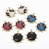 Rack Plating Printed Alloy Pendants ENAM-Q445-010-NR-1