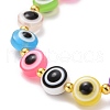 Flat Round with Evil Eye Beaded Bracelet BJEW-JB07102-02-6