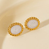 Minimalist Oval Stainless Steel Stud Earrings XI8505-2-1