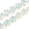 Transparency Electroplate Glass Beads Strands GLAA-T023-38A-08-1