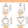 BENECREAT 8Pcs 4 Style Transparent Glass Pendants GLAA-BC0001-15-2
