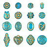  96Pcs 16 Styles Plating Acrylic Beads PACR-TA0001-09-10