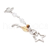 Natural Quartz Crystal Beads with Natural Grade AB Tiger Eye Beads and Glass Beads and Alloy Charms Decorations HJEW-JM03031-4