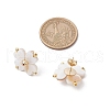 Clover Natural Freshwater Shell Stud Earrings EJEW-JE06387-3