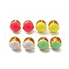 Enamel Round Hoop Earrings EJEW-C054-01G-1