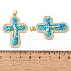 Rack Plating Brass Micro Pave Cubic Zirconia Pendants KK-P268-17K-G-3