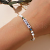 Bohemian Style & Mother's Day Handmade Natural Howlite Round & Glass Beads Stretch Bracelets for Women RU7436-4