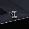Platinum Brass Micro Pave Cubic Zirconia Stud Earrings XI6969-9-1