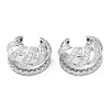 Rack Plating Brass Micro Pave Cubic Zirconia Cuff Earrings for Women KK-Z038-24P-1