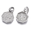 Brass Micro Pave Cubic Zirconia Pendants ZIRC-T013-11P-NF-2