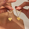Stainless Steel Tassel Heart with LOVE Hoop Earrings VU5295-4