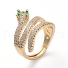 Adjustable Brass Micro Pave Cubic Zirconia Finger Rings RJEW-G096-21G-1