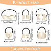 GOMAKERER 6Pcs 6 Style Rubber String Elastic Hair Ties Ponytail Hair Cuff OHAR-GO0001-04-2