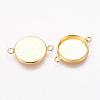 Brass Cabochon Connector Settings KK-B537-G-2