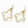 Brass Stud Earrings KK-S348-374-2