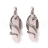 Natural Rose Quartz Pointed Pendants G-C051-01B-2
