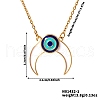 Stylish Brass White & Blue Enamel Evil Eye Double Hron Pendant Necklaces for Daily Parties ZO1615-1-4