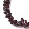 Natural Garnet Chip Beaded Stretch Bracelets for Women Men BJEW-JB10647-04-3