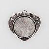 Tibetan Style Alloy Pendant Cabochon Settings X-TIBEP-N003-60AS-1