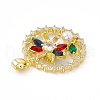 Brass Micro Pave Cubic Zirconia Pendants KK-E068-VC033-3