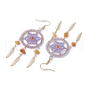 304 Stainless Steel with Glass Dangle with Natural Agate Stud Earring EJEW-MZ00185-02-4