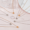 FIBLOOM 10Pcs 5 Style 304 Stainless Steel Ring Knot Pendant Necklaces Set for Women NJEW-FI0001-23-5