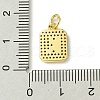 Rack Plating Brass Micro Pave Clear Cubic Zirconia Charms KK-G501-01K-G-3