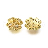 Flower Brass Micro Pave Cubic Zirconia Bead Caps KK-K300-01F-G-2