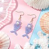 Fishbone Glass Seed Beads Dangle Earrings EJEW-MZ00439-03-2