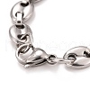 Tarnish Resistant 201 Stainless Steel Clover Skeleton Key Link Bracelet with Coffee Bean chains for Men Women STAS-E160-28P-4