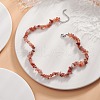 Natural Carnelian Chips Beaded Necklaces NJEW-JN04275-05-3