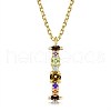 Brass Micro Pave Cubic Zirconia Pendant Necklaces NJEW-BB67040-I-1