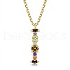 Brass Micro Pave Cubic Zirconia Pendant Necklaces NJEW-BB67040-I-1