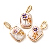Brass Micro Pave Cubic Zirconia Pendents KK-R212-03G-01-1