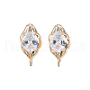 Brass Stud Earring Findings X-KK-N232-434LG-2