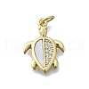 Brass Micro Pave Clear Cubic Zirconia Pendants KK-V010-07G-01-1