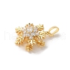 Brass Micro Pave Clear Cubic Zirconia Pendants ZIRC-D276-01G-D-2