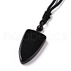 Natural Mixed Gemstone Sailor's Knot Pendant Necklace with Nylon Cord for Women NJEW-E091-02-5